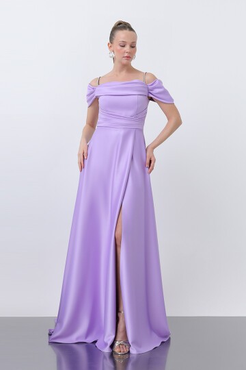 Drape Yırtmaçlı Elbise - 1440