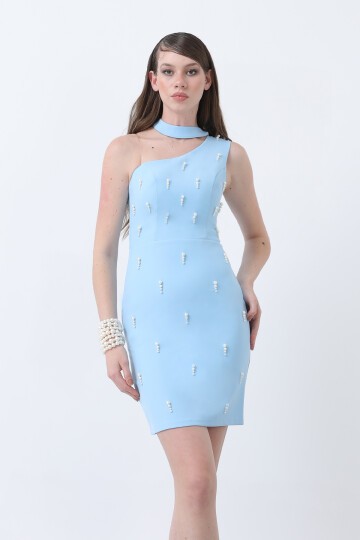 İnci İşlemeli Mini Elbise - 1702