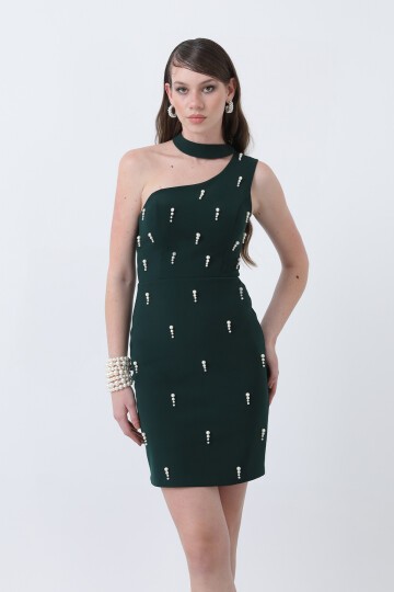 İnci İşlemeli Mini Elbise - 1702