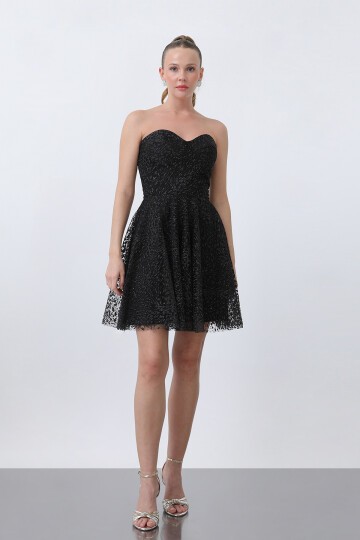 Straplez Midi Elbise - 1735