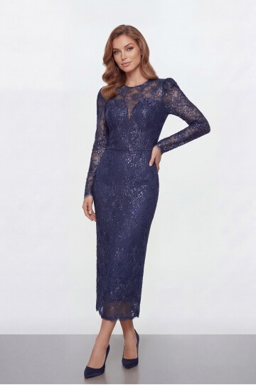 Dantel İşlemeli Uzun Kollu Abiye - 2012