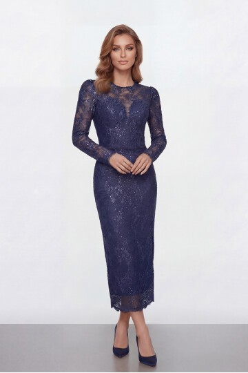 Dantel İşlemeli Uzun Kollu Abiye - 2012