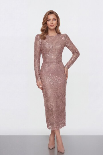 Dantel İşlemeli Uzun Kollu Abiye - 2012