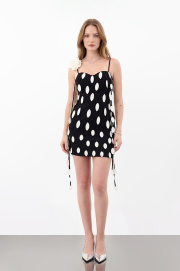 Puantiye Desenli Mini Elbise - 2049