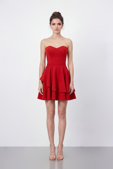 Straplez Kat Kat Mini Abiye - 2079