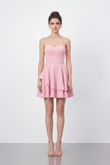 Straplez Kat Kat Mini Abiye - 2079