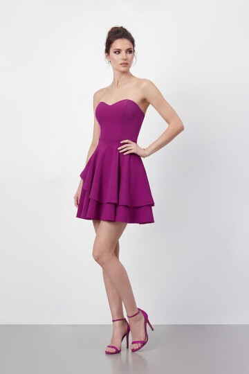 Straplez Kat Kat Mini Abiye - 2079