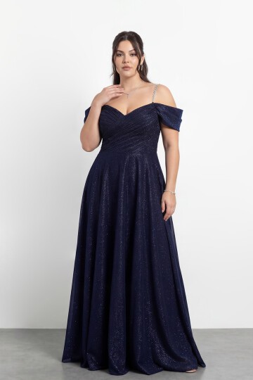 Taş Askılı Çapraz Büzgülü  Elbisesi - 2056