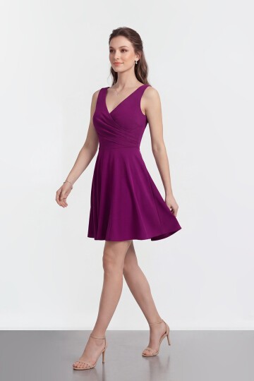 V Yaka Kruvaze Mini Abiye - 2080