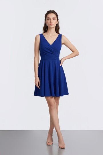 V Yaka Kruvaze Mini Abiye - 2080