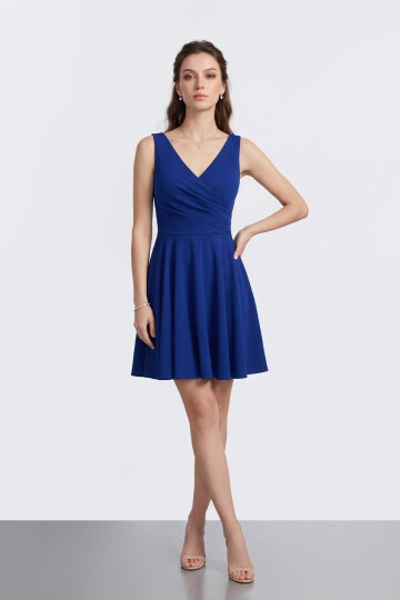 V Yaka Kruvaze Mini Abiye - 2080